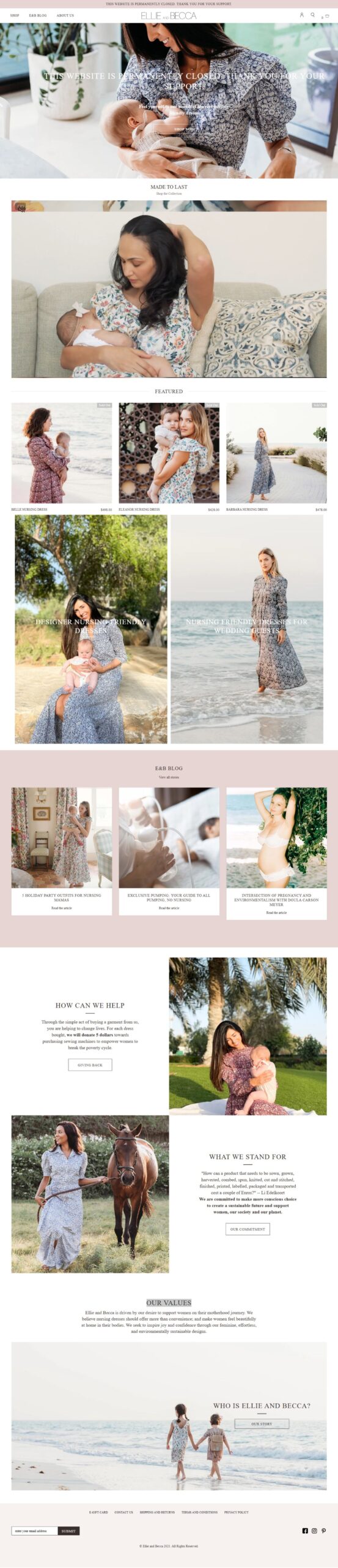 Designer nursing dresses - Ellie and Becca